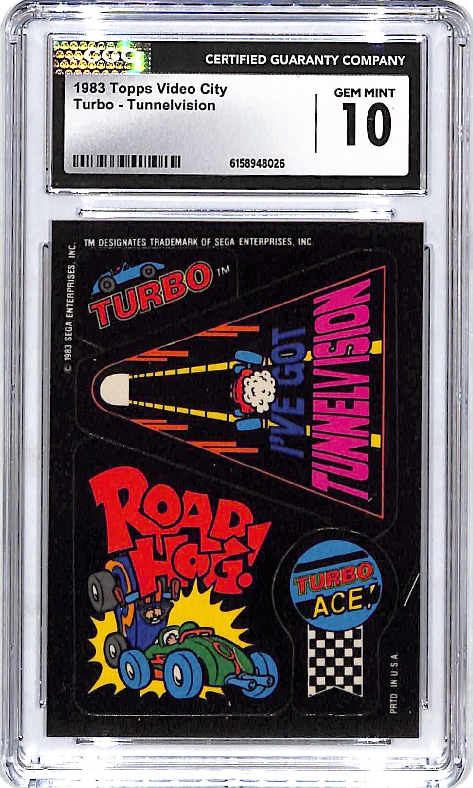 1983 Topps Video City Turbo Tunnelvision CGC 10
