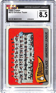 1965 Topps Baltimore Orioles Team Card #572 CGC 8.5