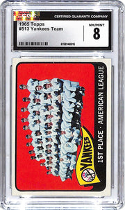 1965 Topps Yankees Team Card #513 CGC 8