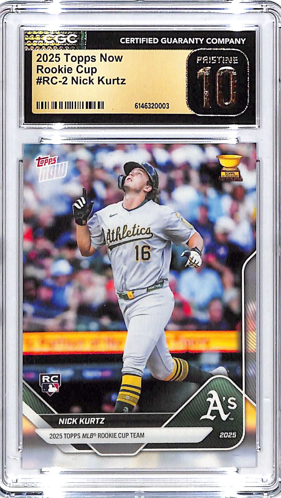 2025 Topps Now Nick Kurtz Rookie Cup RC CGC 10 Pristine Athletics