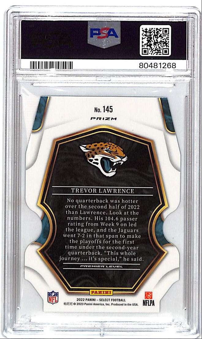 2022 Select Trevor Lawrence Green Yellow Die Cut PSA 10 Jaguars