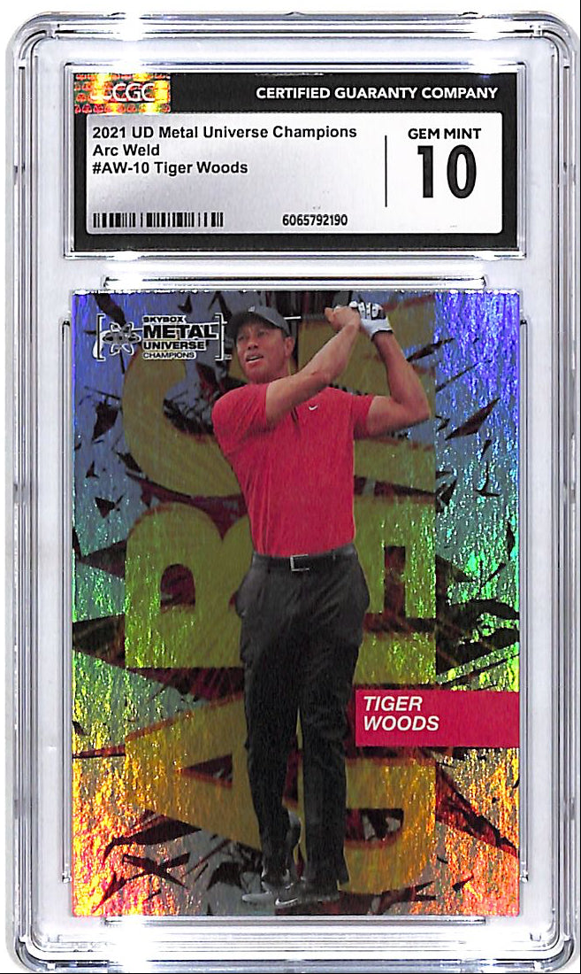 2021 Upper Deck Metal Universe Tiger Woods Arc Weld CGC 10