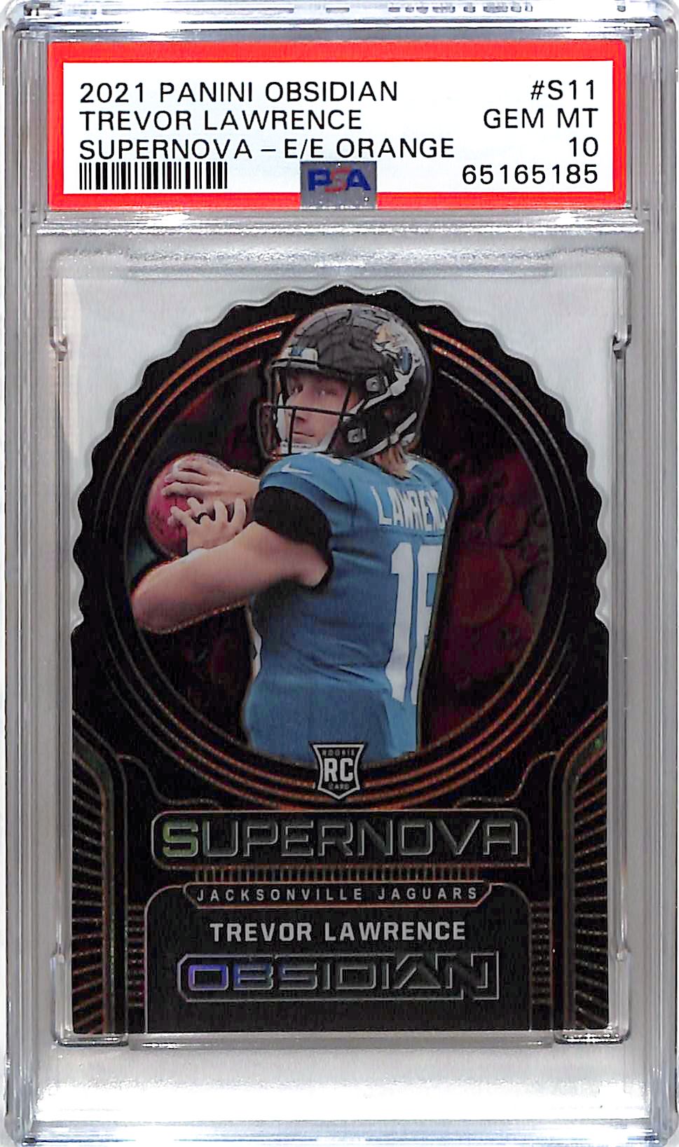 2021 Obsidian Trevor Lawrence Supernova Rookie RC Orange /25 PSA 10 Jaguars