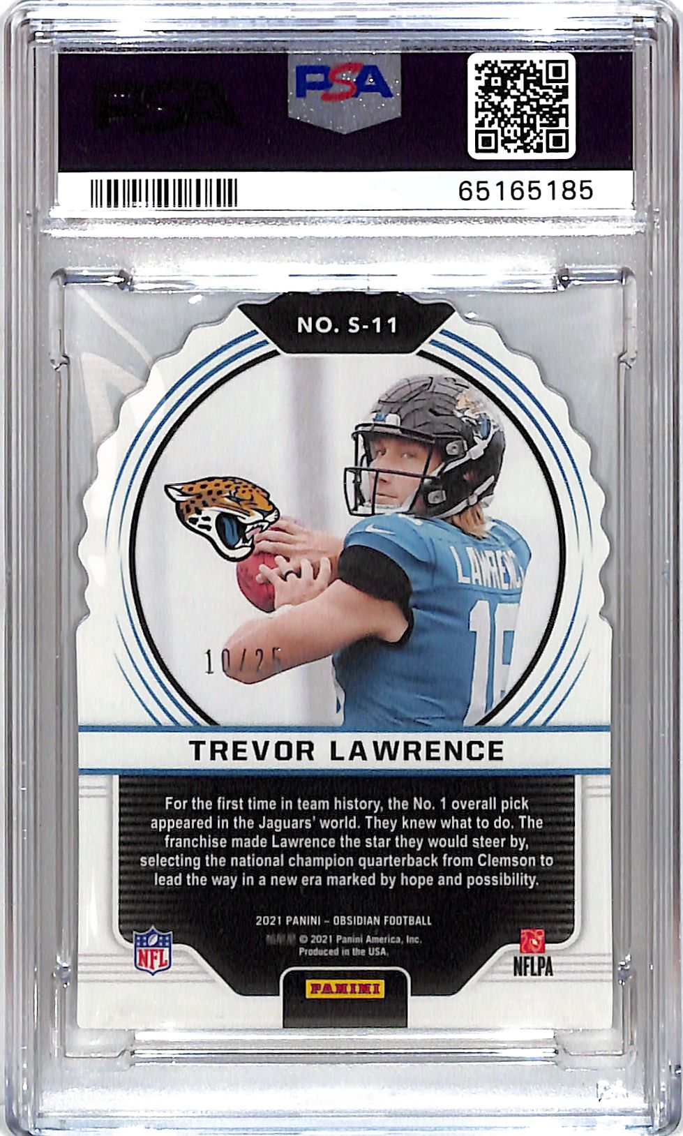2021 Obsidian Trevor Lawrence Supernova Rookie RC Orange /25 PSA 10 Jaguars