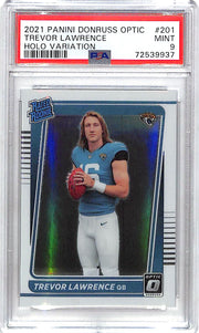 2021 Donruss Optic Trevor Lawrence Rated Rookie RC Holo Variation PSA 9 Jaguars