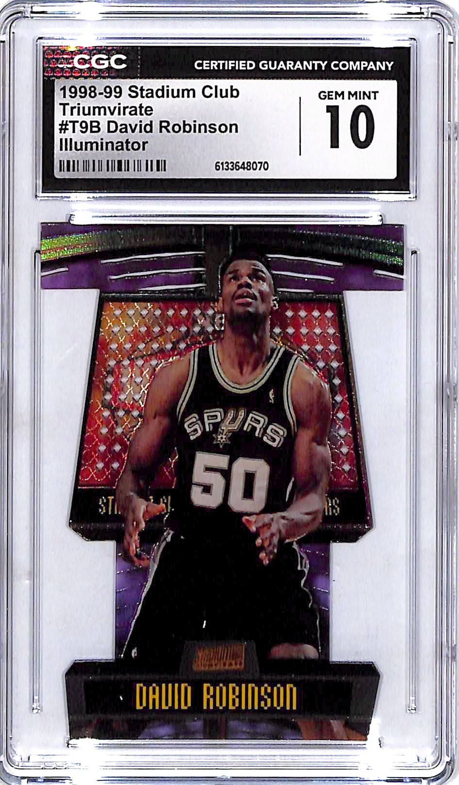 1998-99 Stadium Club David Robinson Triumvirate Illuminator CGC 10 Spurs
