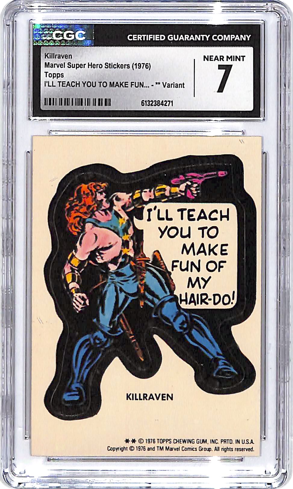 1976 Topps Marvel Super Hero Stickers Killraven CGC 7