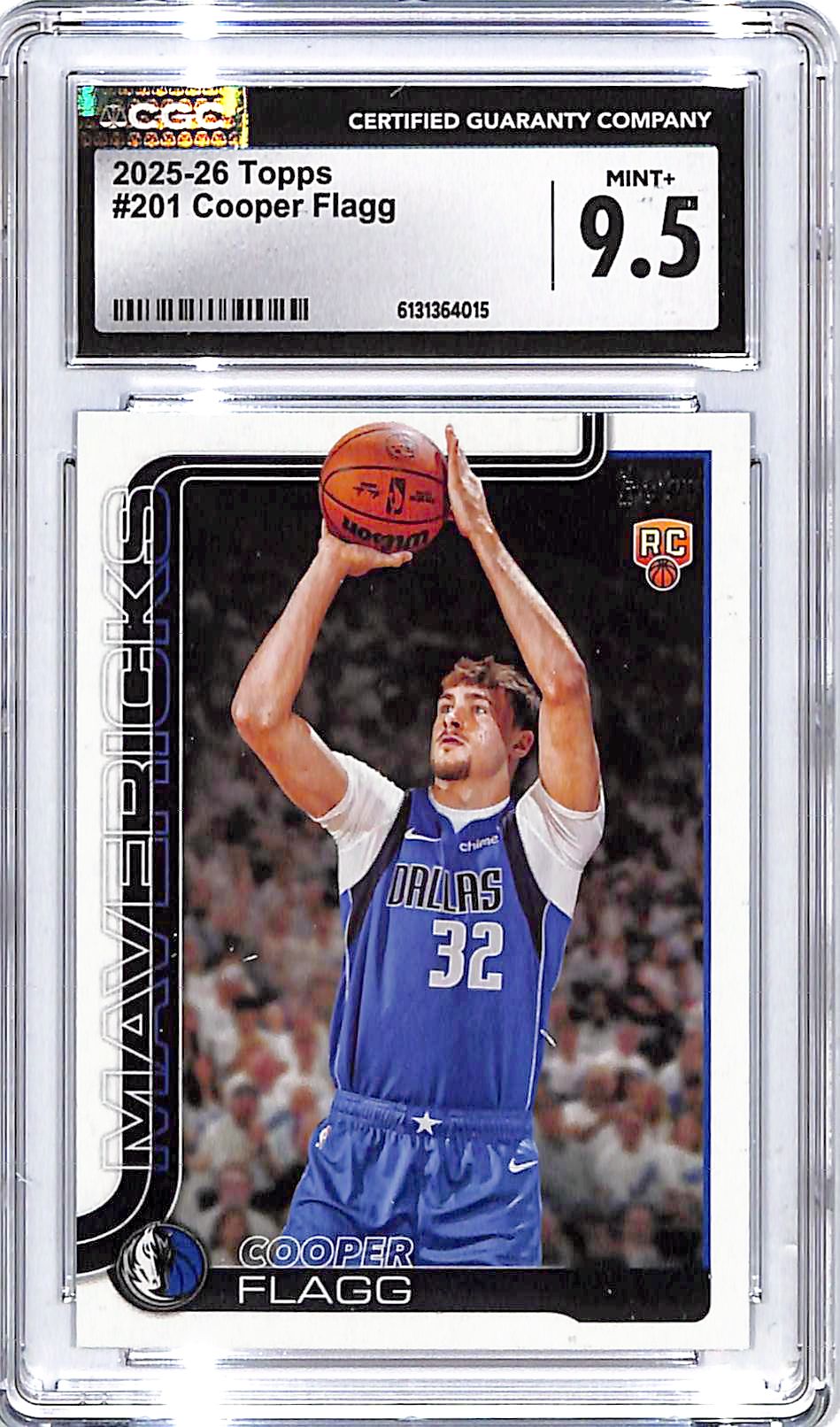 2025-26 Topps Cooper Flagg Rookie RC #201 CGC 9.5 Mavericks