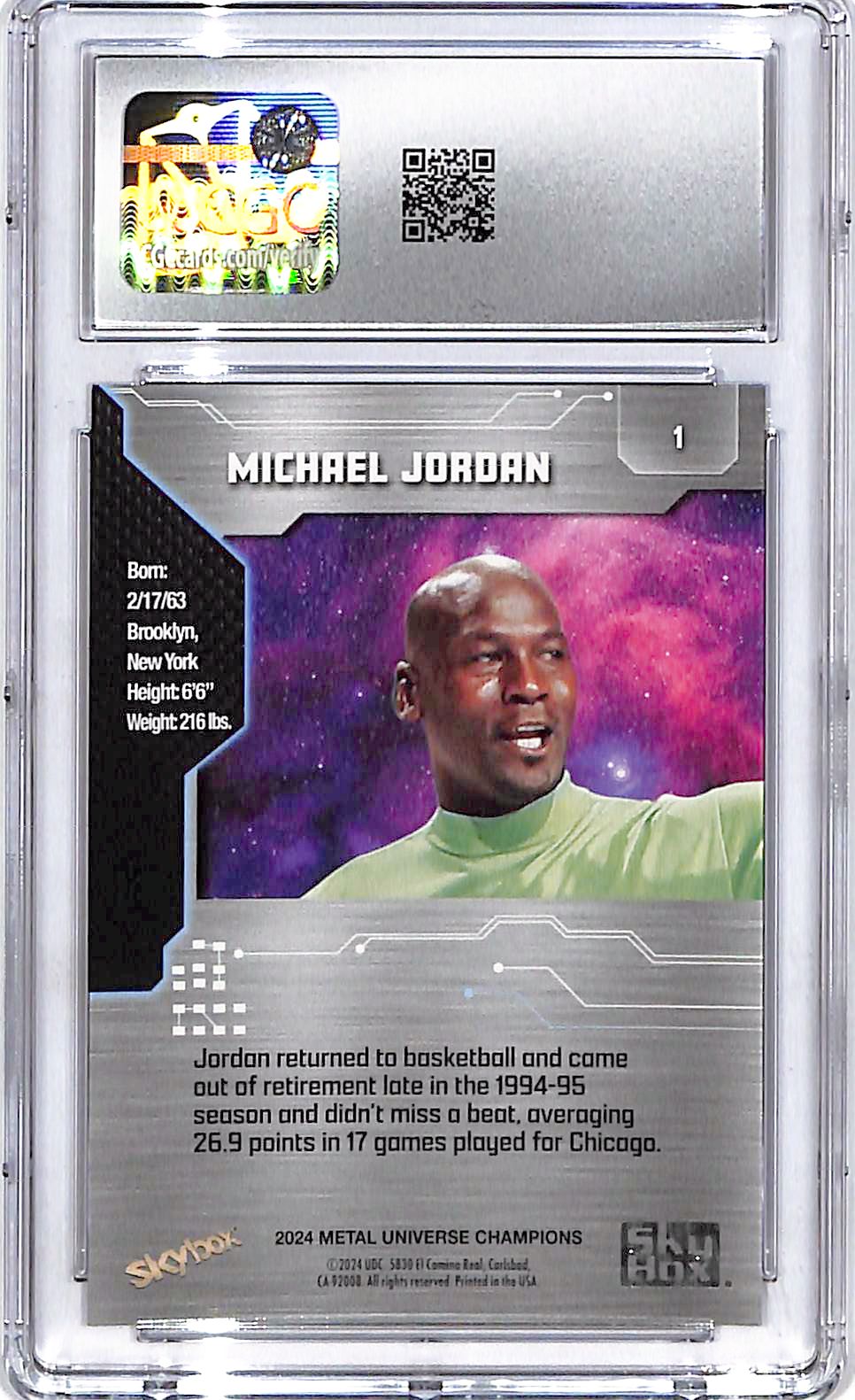 2024 Upper Deck Metal Universe Champions Michael Jordan #1 CGC 10 Bulls