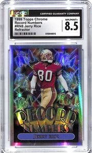 1999 Topps Chrome Jerry Rice Record Numbers Refractor CGC 8.5 49ers
