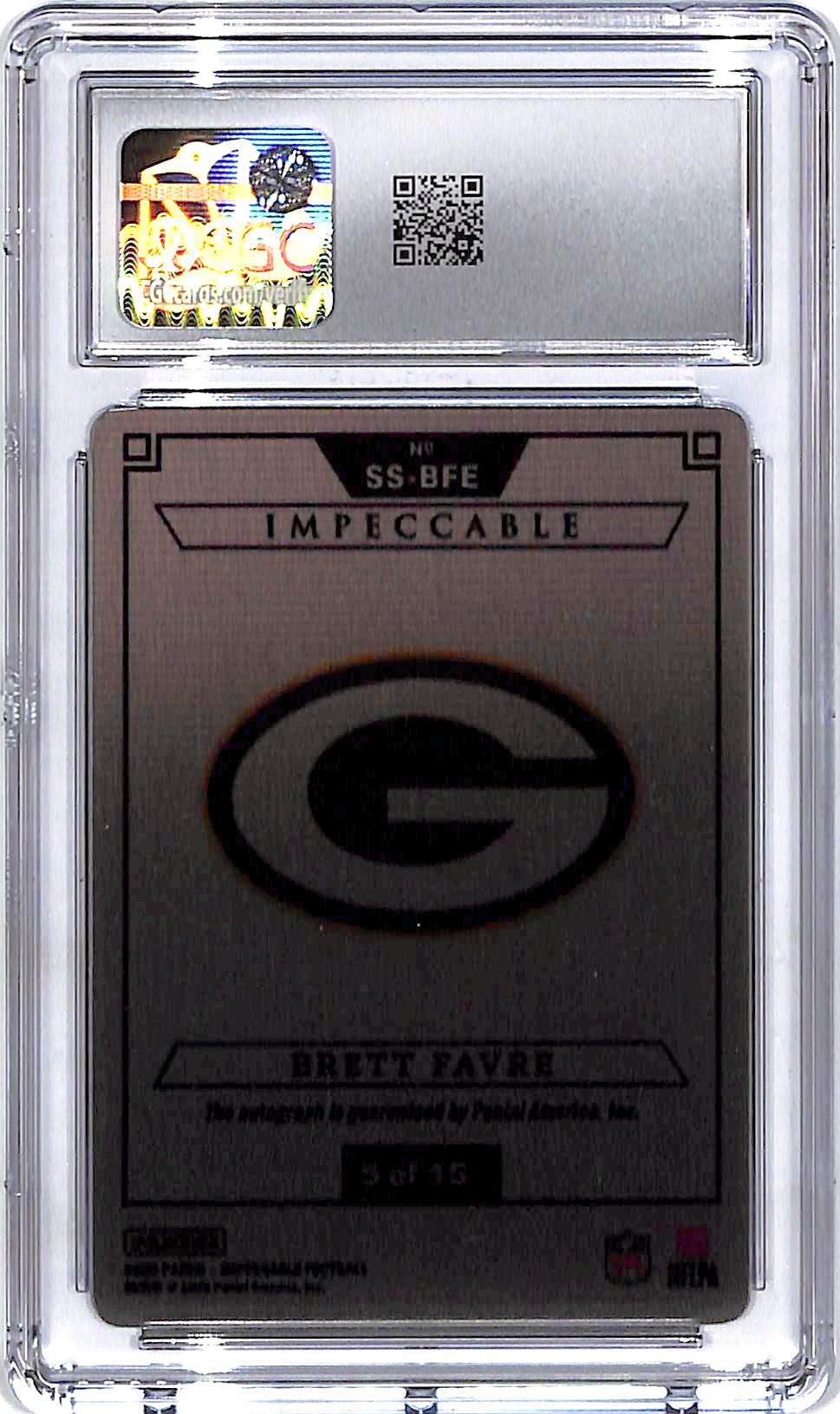2025 Impeccable Brett Favre Stainless Stars Auto Autograph Silver USA Flag /15 CGC 9 Packers