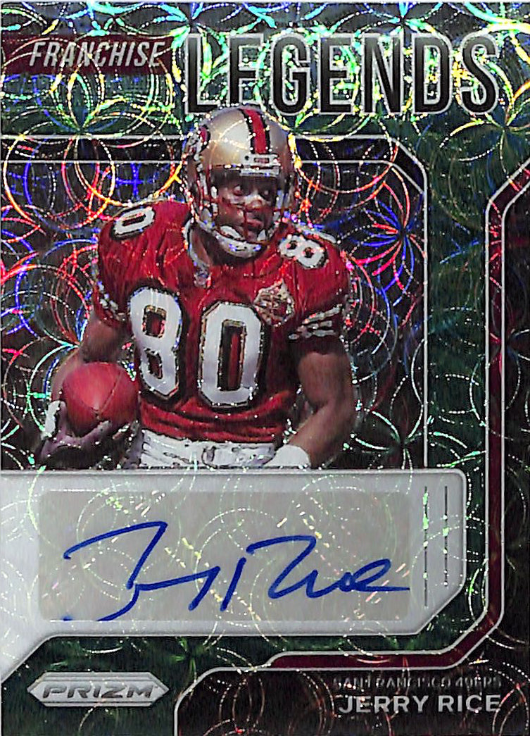 2021 Prizm Jerry Rice Auto Autograph Green Scope /49 Franchise Legends 49ers