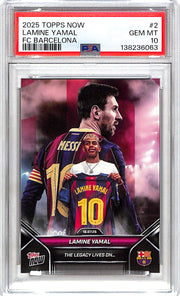 2025 Topps Now Lamine Yamal Messi FC Barcelona #2 PSA 10