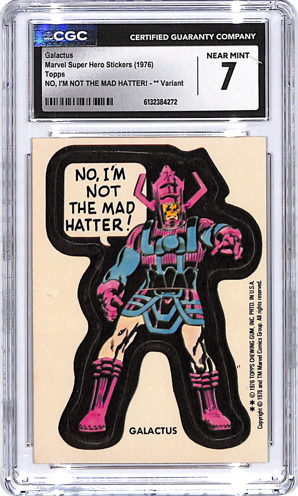 1976 Topps Marvel Super Hero Stickers Galactus CGC 7