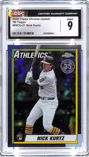 2025 Topps Chrome Update Nick Kurtz 90 Topps Throwback Rookie CGC 9 Athletics