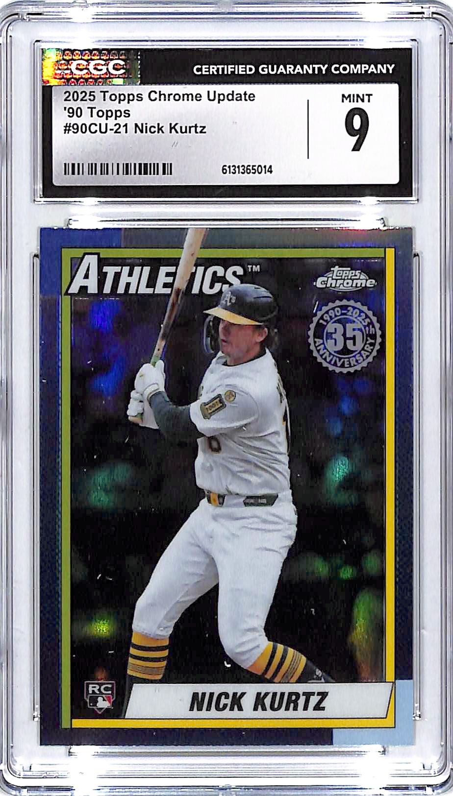 2025 Topps Chrome Update Nick Kurtz 90 Topps Throwback Rookie CGC 9 Athletics