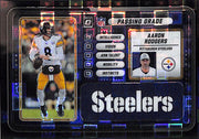 2025 Donruss Optic Aaron Rodgers Passing Grade Black Pandora /25 Steelers