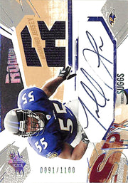 2003 SPx Terrell Suggs Auto Autograph Rookie RC Patch Jersey /1100 Ravens