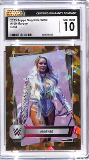 2025 Topps Chrome WWE Sapphire Maryse Gold Refractor /50 CGC 10