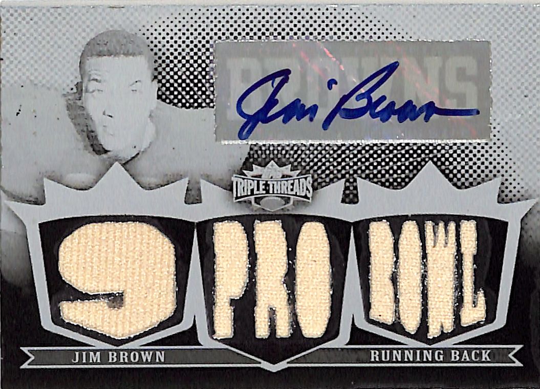 2007 Topps Triple Threads Jim Brown Auto Autograph Relic Patch Jersey Printing Plate 1/1 White Whale
