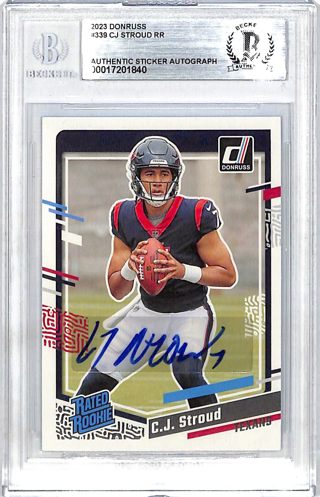 2023 Donruss CJ Stroud Auto Autograph Rated Rookie RC BGS Authentic Texans