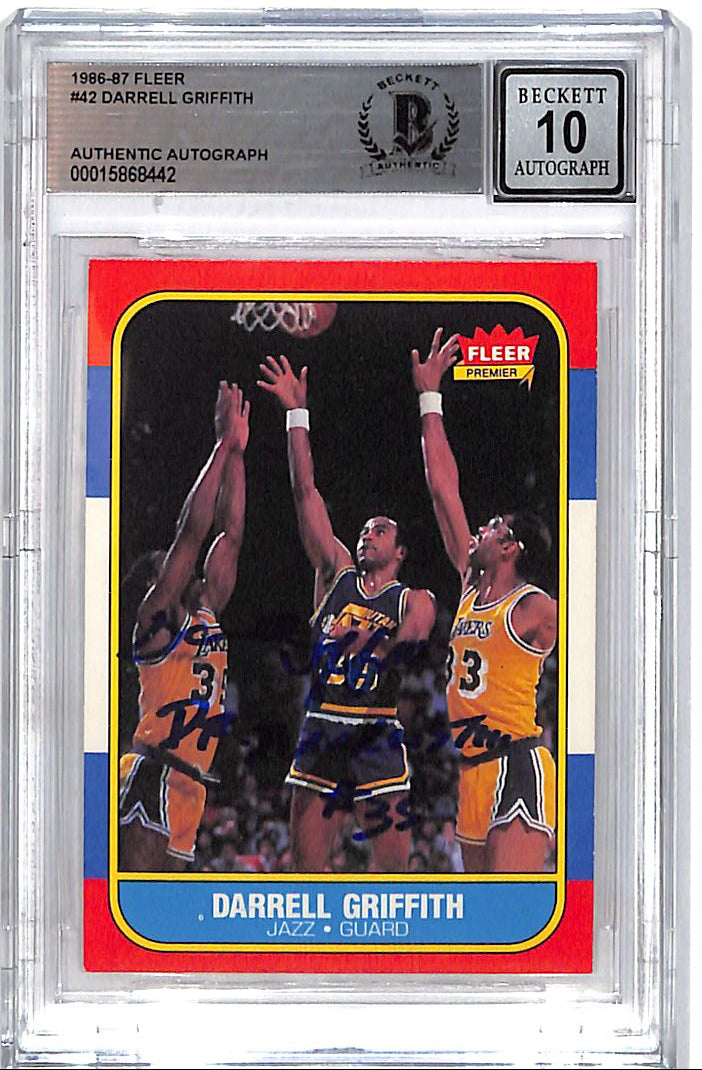 1986-87 Fleer Darrell Griffith Auto Autograph BGS Authentic Jazz