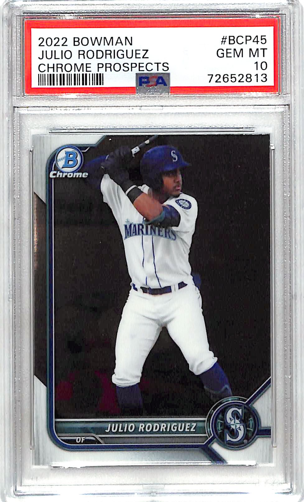 2022 Bowman Chrome Julio Rodriguez Rookie RC Prospect PSA 10 Mariners