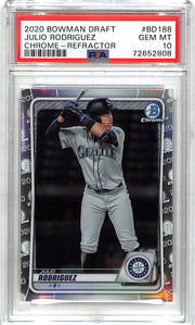 2020 Bowman Draft Chrome Julio Rodriguez Rookie RC Refractor PSA 10 Mariners