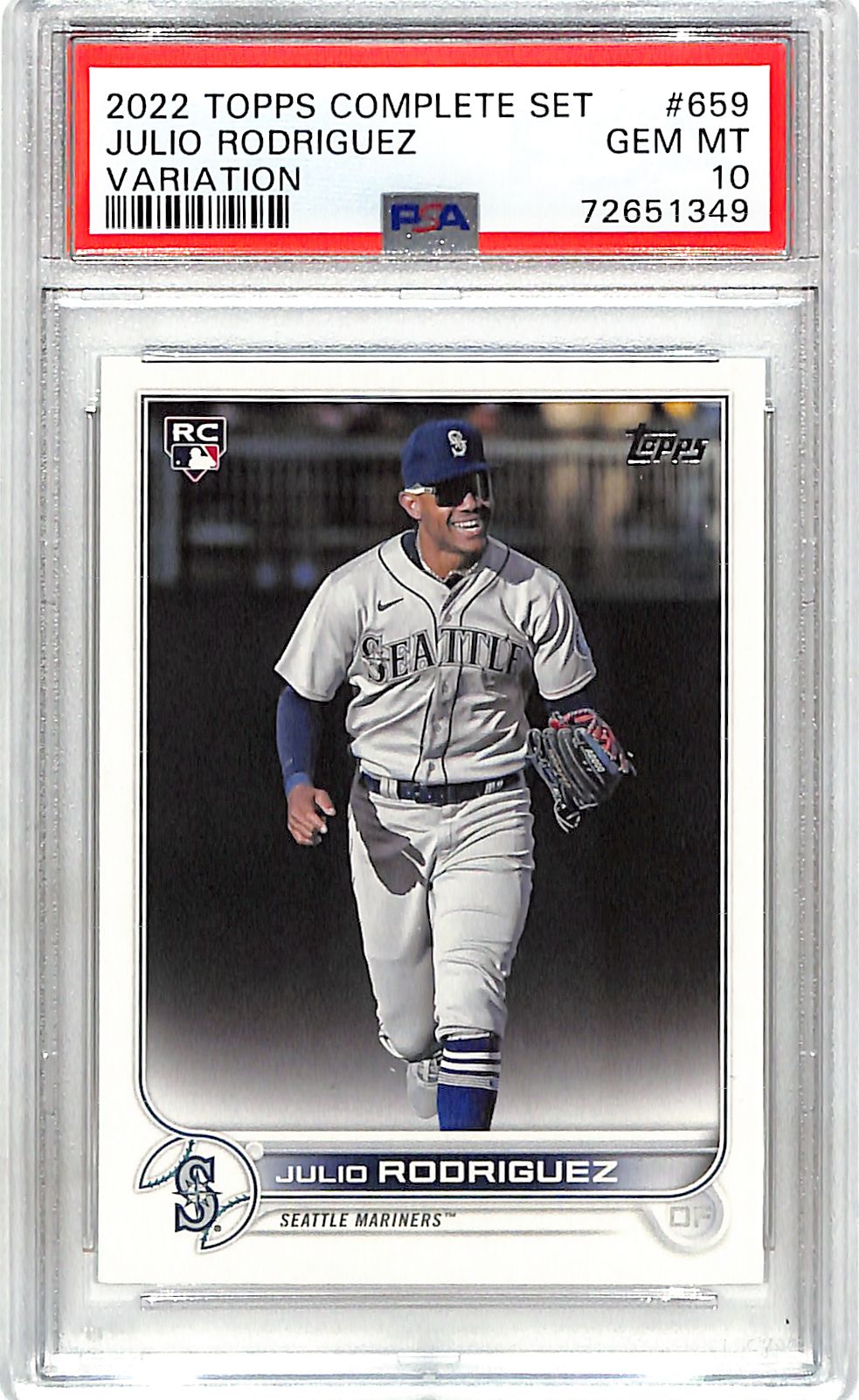 2022 Topps Complete Set Julio Rodriguez Rookie RC Variation PSA 10 Mariners