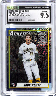 2025 Topps Update Nick Kurtz Silver Pack Rookie RC CGC 9.5 Athletics