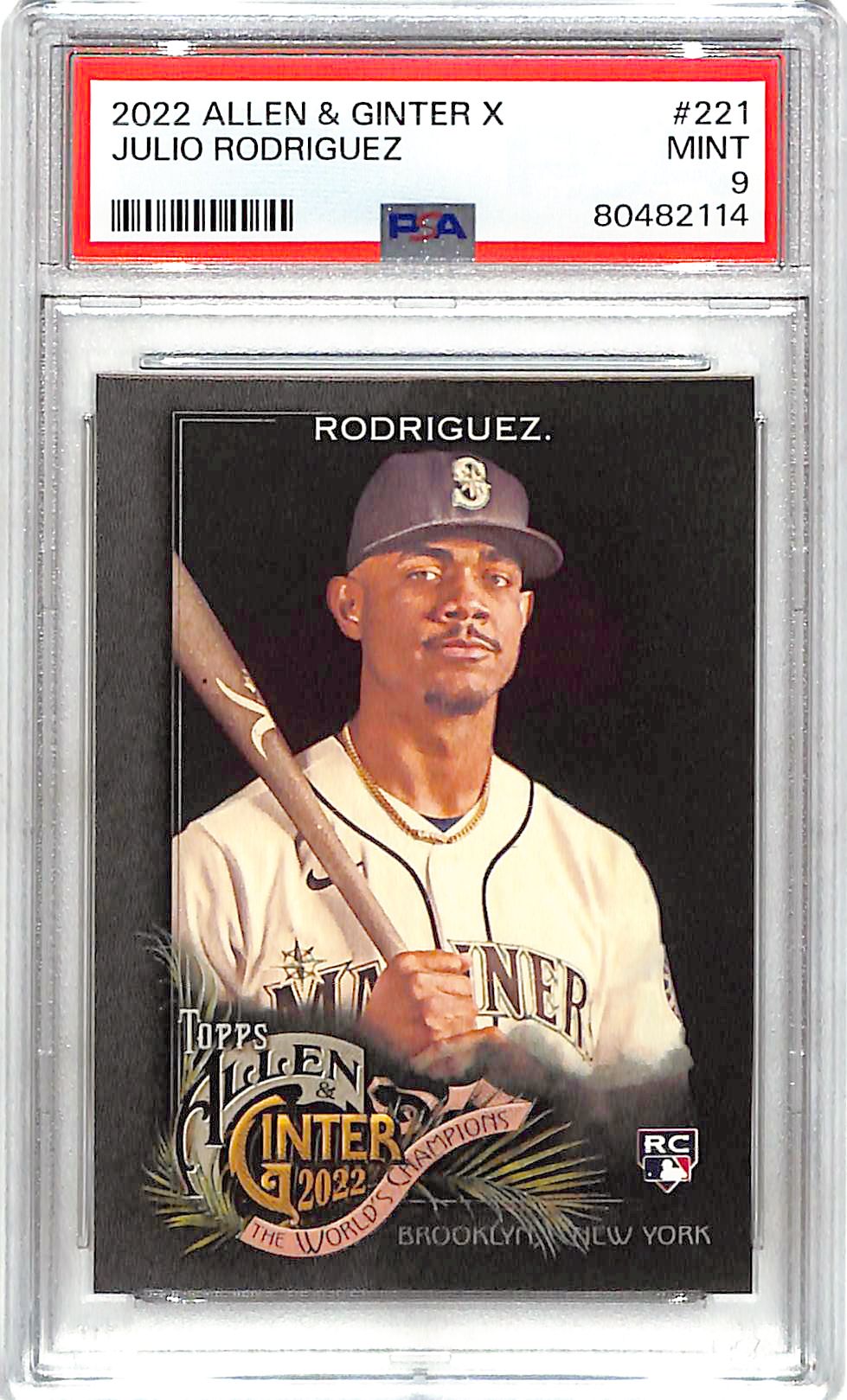 2022 Topps Allen and Ginter X Julio Rodriguez Rookie RC #221 PSA 9 Mariners