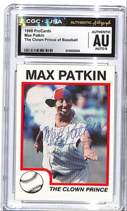 1999 ProCards Max Palkin The Clown Prince of Baseball Auto Autograph CGC Authentic