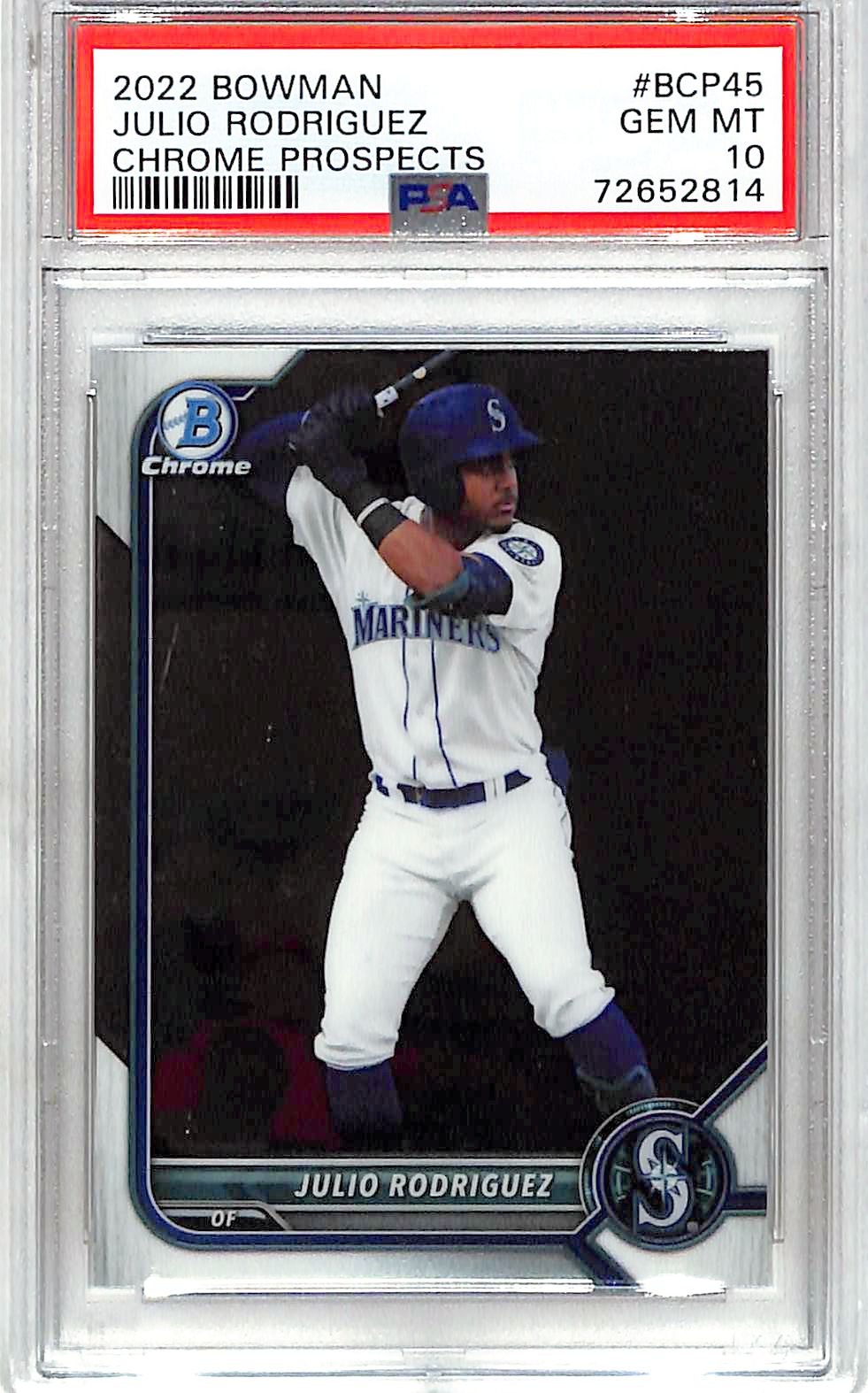 2022 Bowman Chrome Julio Rodriguez Rookie RC Prospect PSA 10 Mariners