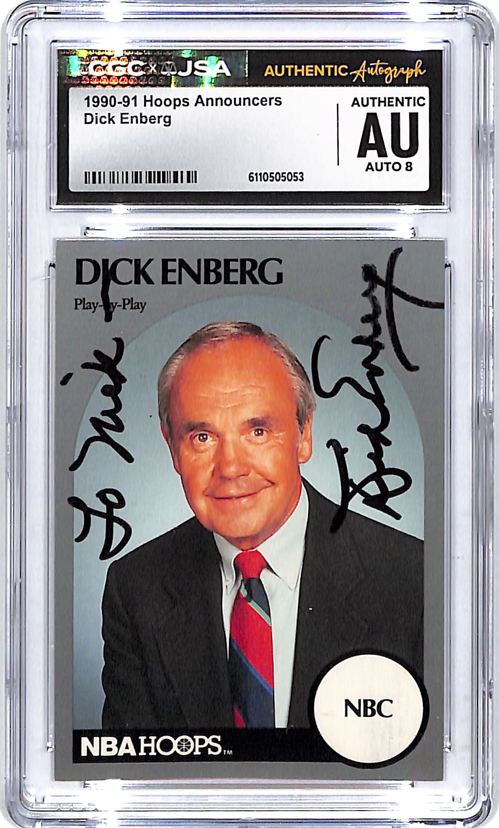 1990-91 Hoops Announcers Dick Enberg Auto Autograph CGC Authentic