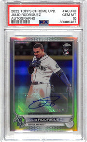 2022 Topps Chrome Update Julio Rodriguez Auto Autograph Rookie RC PSA 10 Mariners