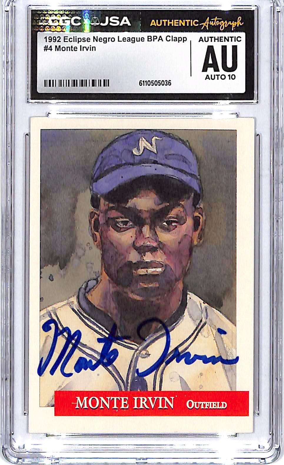 1992 Eclipse Metro League BPA Clapp Monte Irvin Auto Autograph CGC Authentic