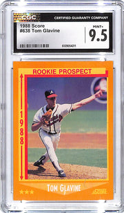 1988 Score Tom Glavine Rookie #638 CGC 9.5 Braves