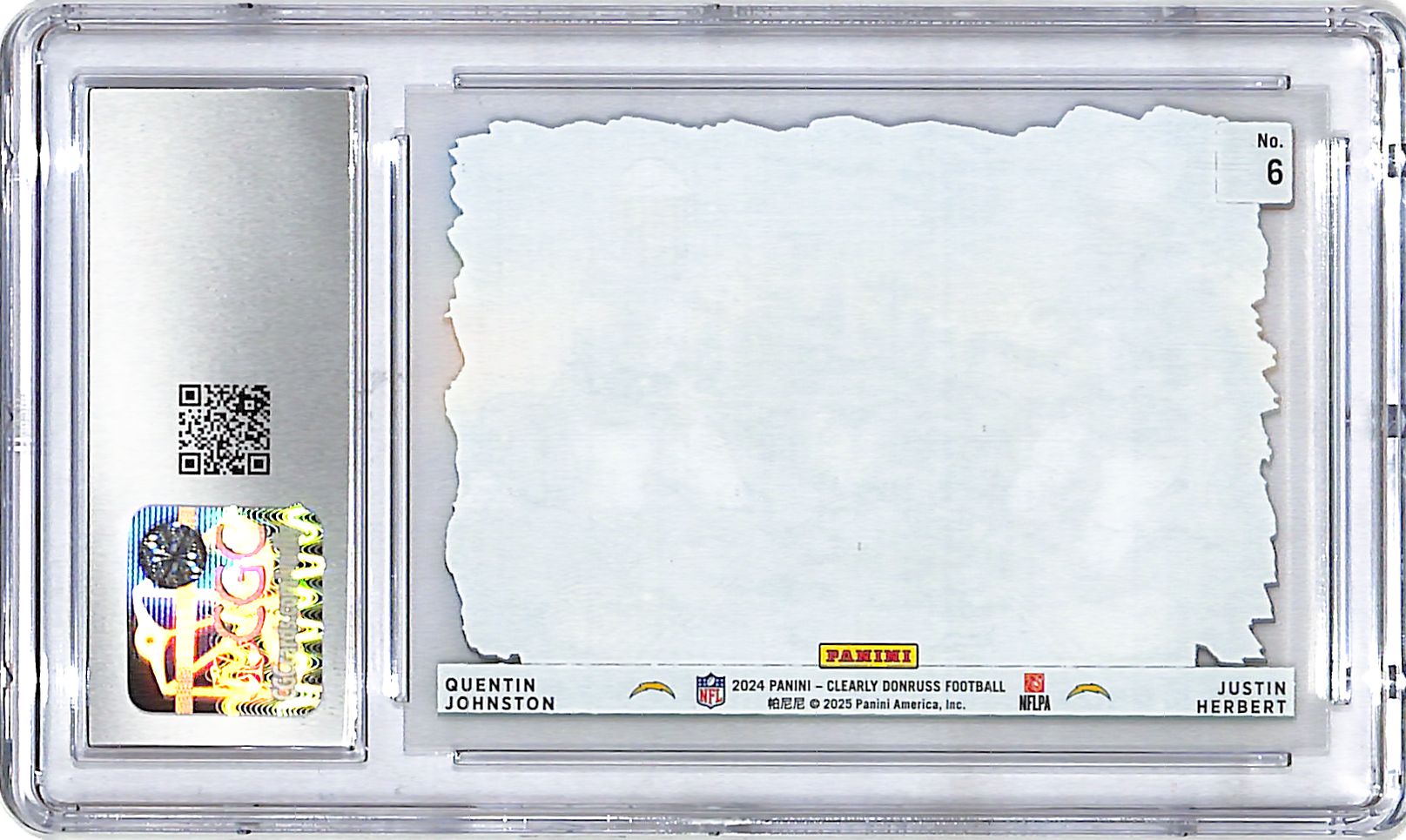 2024 Donruss Clearly Justin Herbert Quentin Johnston Downtown Duos #6 CGC 9.5 Chargers