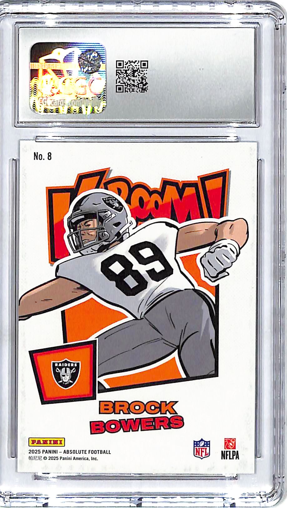 2025 Absolute Brock Bowers Kaboom! Horizontal #8 CGC 9 Raiders