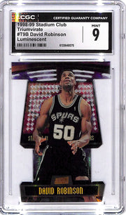 1998-99 Stadium Club David Robinson Triumvirate Luminescent CGC 9 Spurs