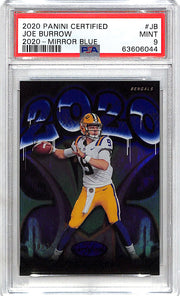 2020 Certified Joe Burrow Graffiti Rookie RC Mirror Blue /75 PSA 9 Bengals