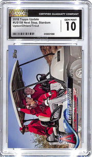 2018 Topps Update Shohei Ohtani Mike Trout Next Stop Stardom Rookie RC CGC 10 US158