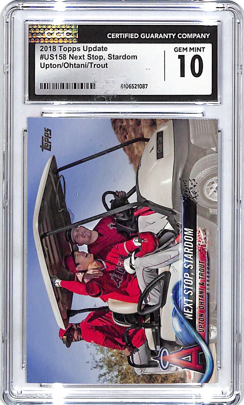 2018 Topps Update Shohei Ohtani Mike Trout Next Stop Stardom Rookie RC CGC 10 US158