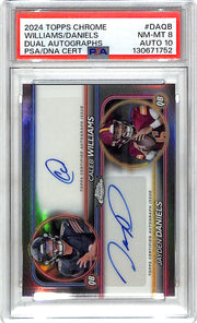 2024 Topps Chrome Caleb Williams Jayden Daniels Dual Auto Autograph Rookie RC PSA 8