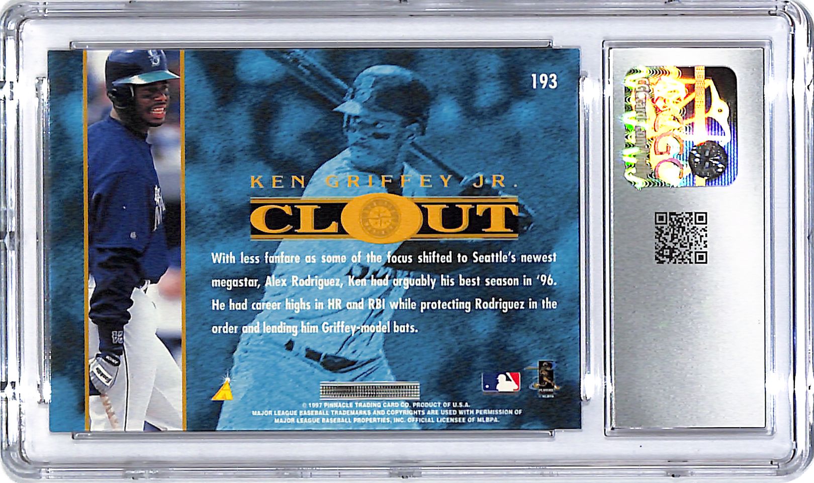 1997 Pinnacle Ken Griffey Jr #193 CGC 9.5 Mariners