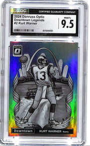 2024 Donruss Optic Kurt Warner Downtown Legends #2 CGC 9.5 Rams