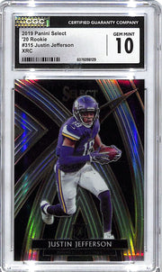 2020 Select Justin Jefferson Rookie RC XRC #315 CGC 10 Vikings