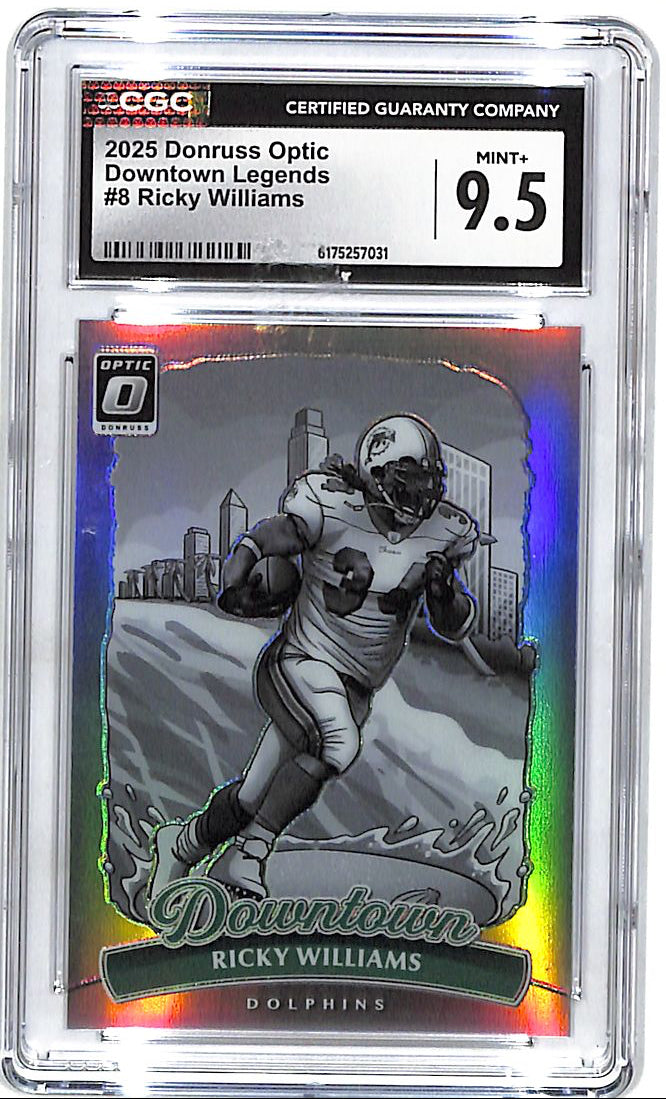 2025 Donruss Optic Ricky Williams Downtown Legends #8 CGC 9.5 Dolphins