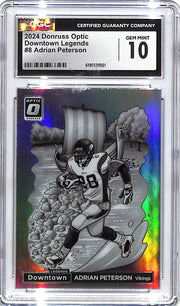 2024 Donruss Optic Adrian Peterson Downtown Legends #8 CGC 10 Vikings