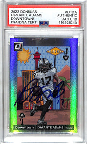 2022 Donruss Davante Adams Downtown Auto Autograph PSA DNA Authentic Raiders